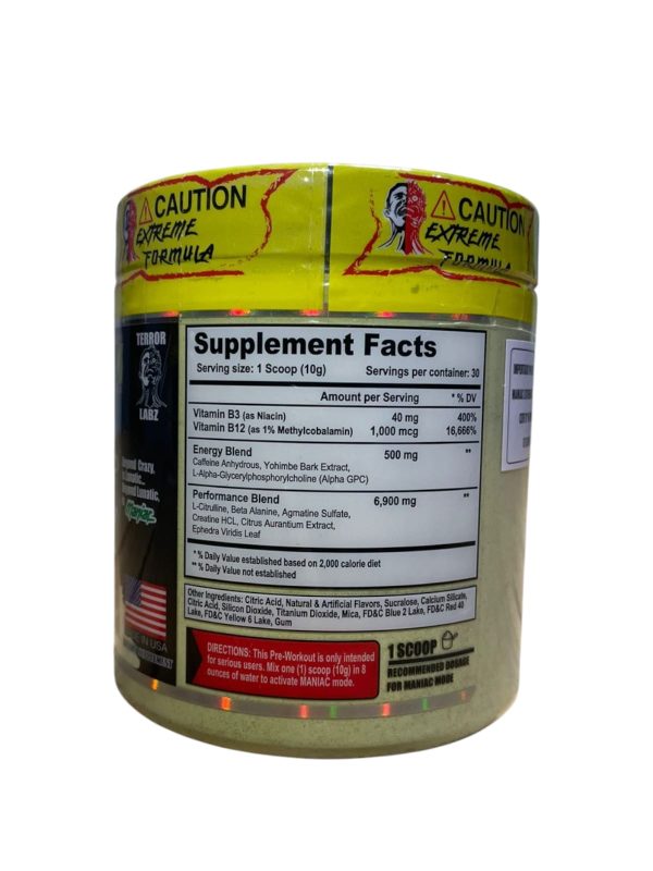 Maniac Extreme Pre-Workout 30 Serv - Image 2